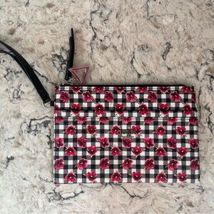 Guess Black and Pink Clutch with Wristlet